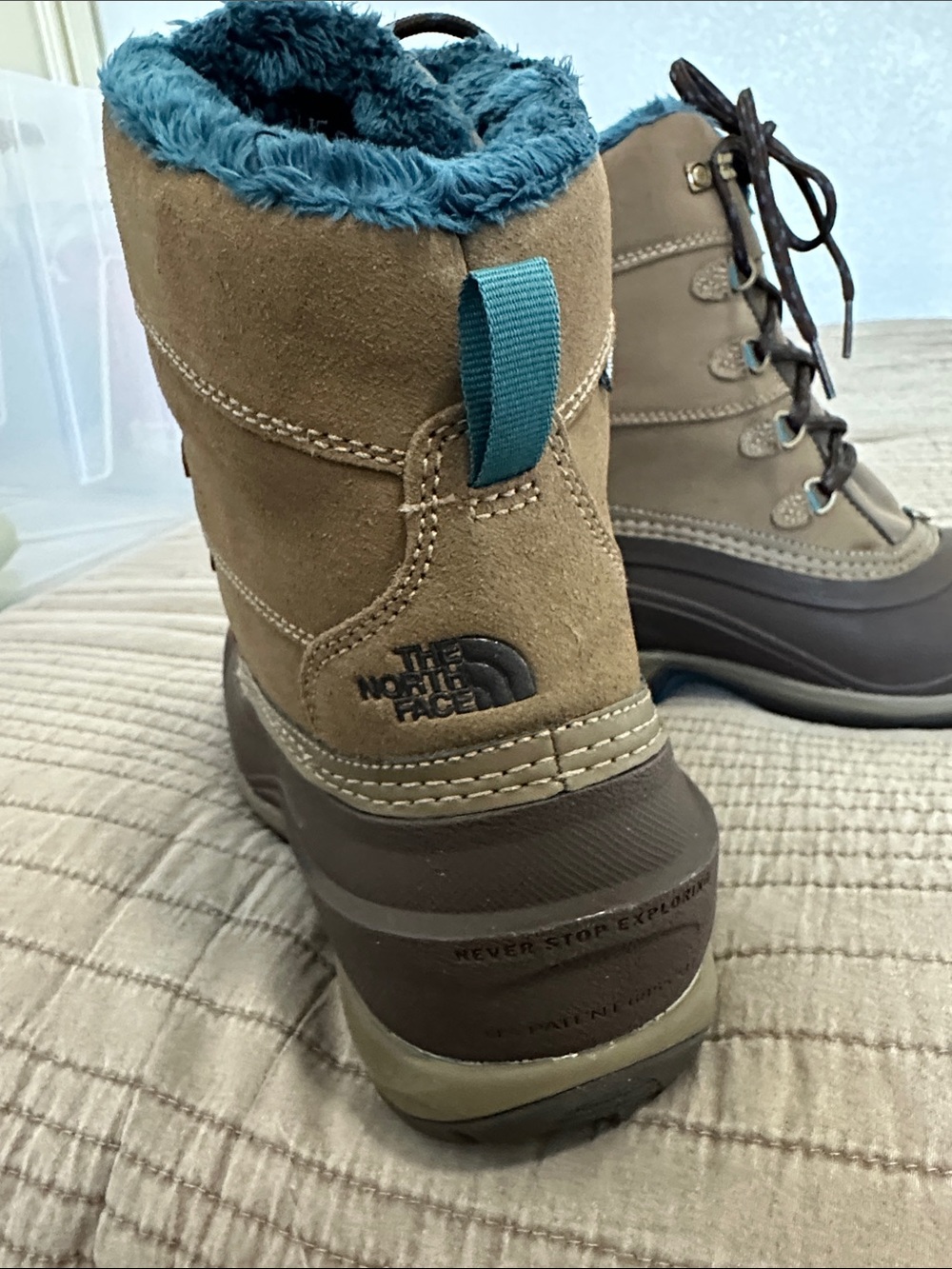 The North Face Brown Lace-Up Waterproof Winter Heat Seeker Boots Sz 7.5 - Picture 6 of 11